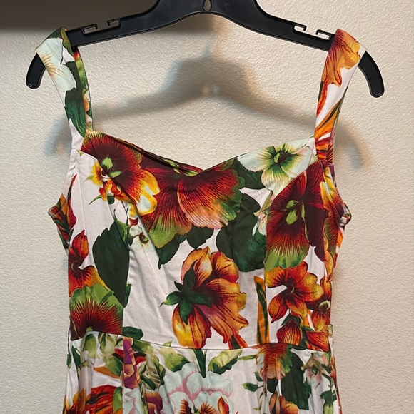 Hearts & Roses H&R women's tropical flower dress sweetheart neck size 10 - Picture 2 of 9